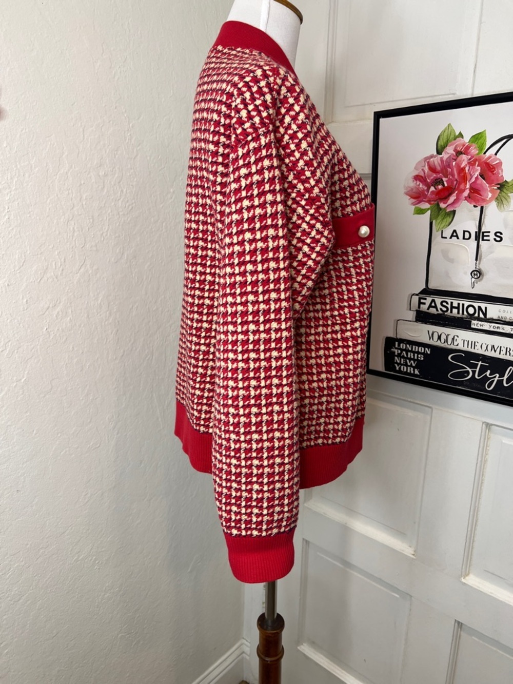 Sandro The Brandy Tweed Cardigan w/Pearl Buttons Size 3/L - Picture 3 of 11